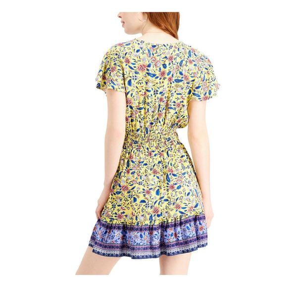 BEBOP Womens Flutter Sleeve Surplice Neckline Dress - Picture 2 of 4